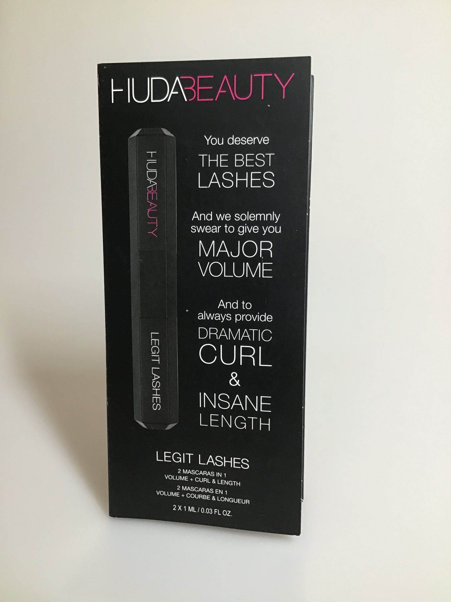 HUDA BEAUTY Legit lashes 2 mascaras combined for maximum impact