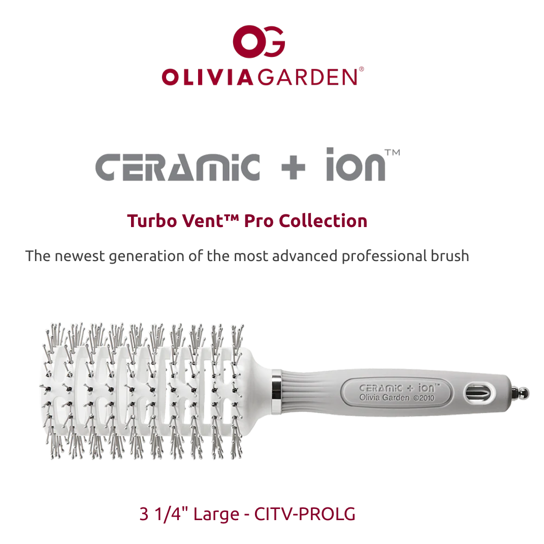 Olivia Garden Ceramic + ion Turbo Vent Pro Collection - 3 1/4" Large - CITV - PROLG