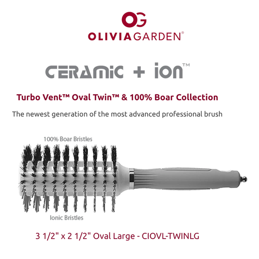 Olivia Garden Ceramic + Ion Round Thermal Hair Brush - 3 1/2" x 2 1/2" - CIOVL - TWINLG