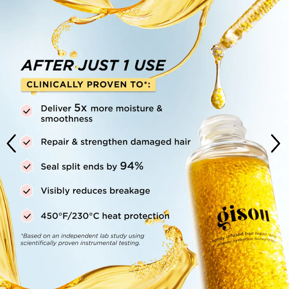 Gisou Honey Infused Hair Repair Serum- 1 oz/ 30 mL