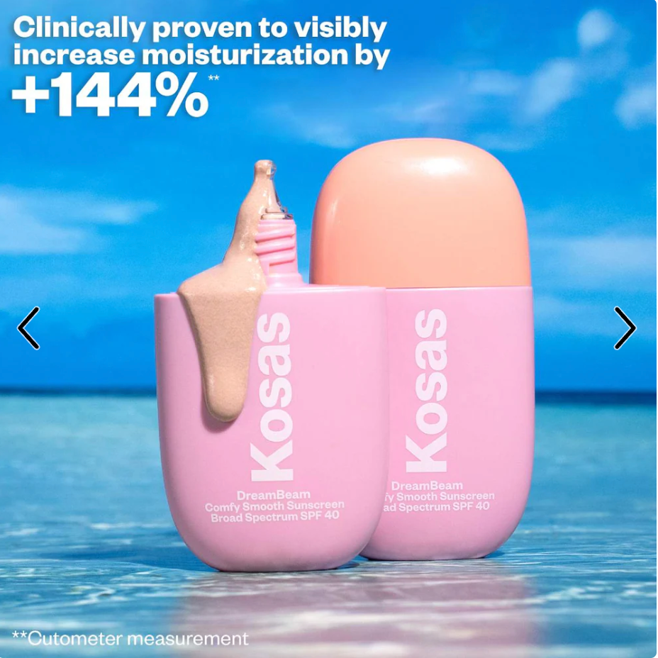 Kosas DreamBeam Silicone-Free Mineral Sunscreen SPF 40 with Ceramides and Peptides 40 mL /1.4 oz