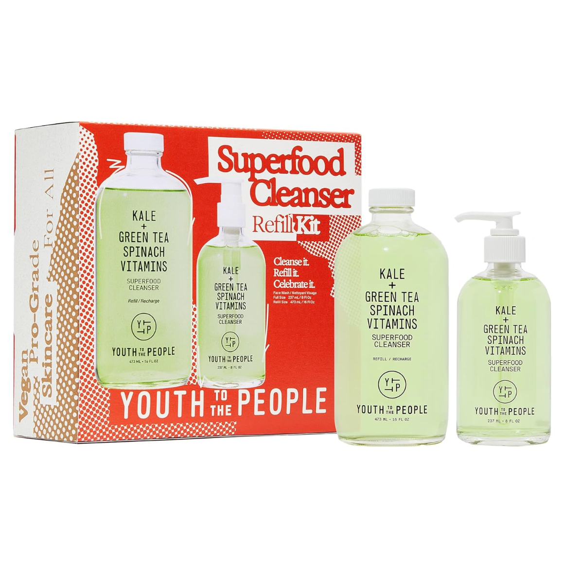 Youth To The People Superfood Cleanser Refill Kit - 8oz Pump Bottle + 16oz Refill