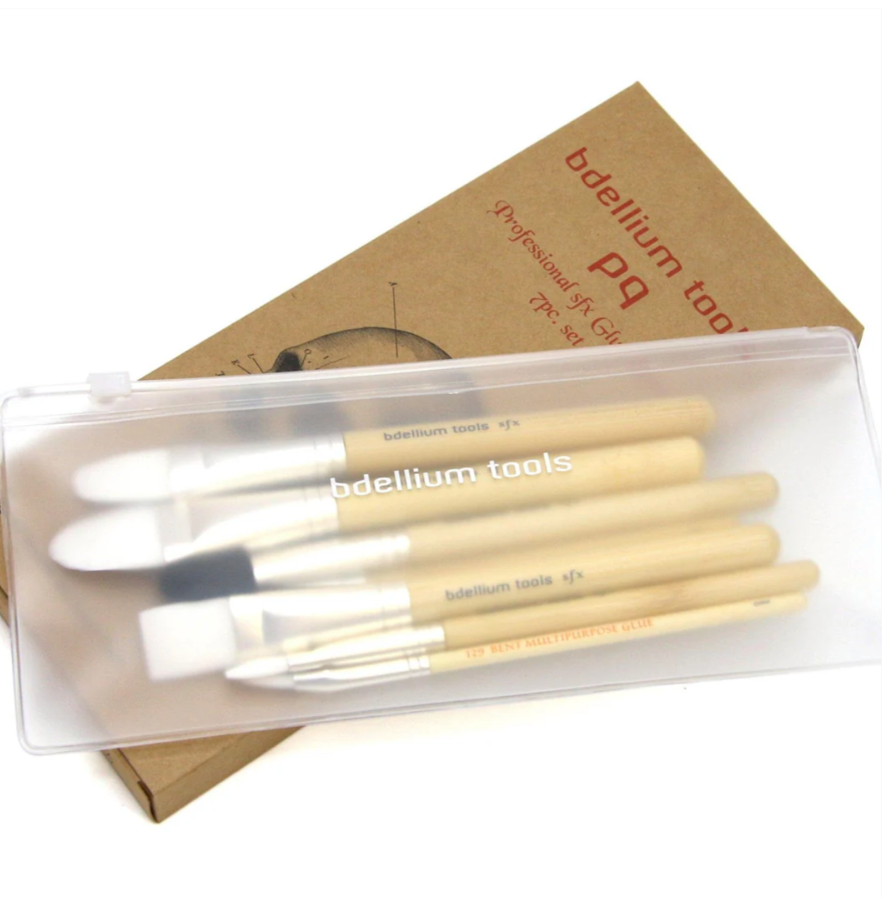 Bdellium tools SFX GLUE BRUSH 7 PC. BRUSH SET WITH ZIPLOCK POUCH