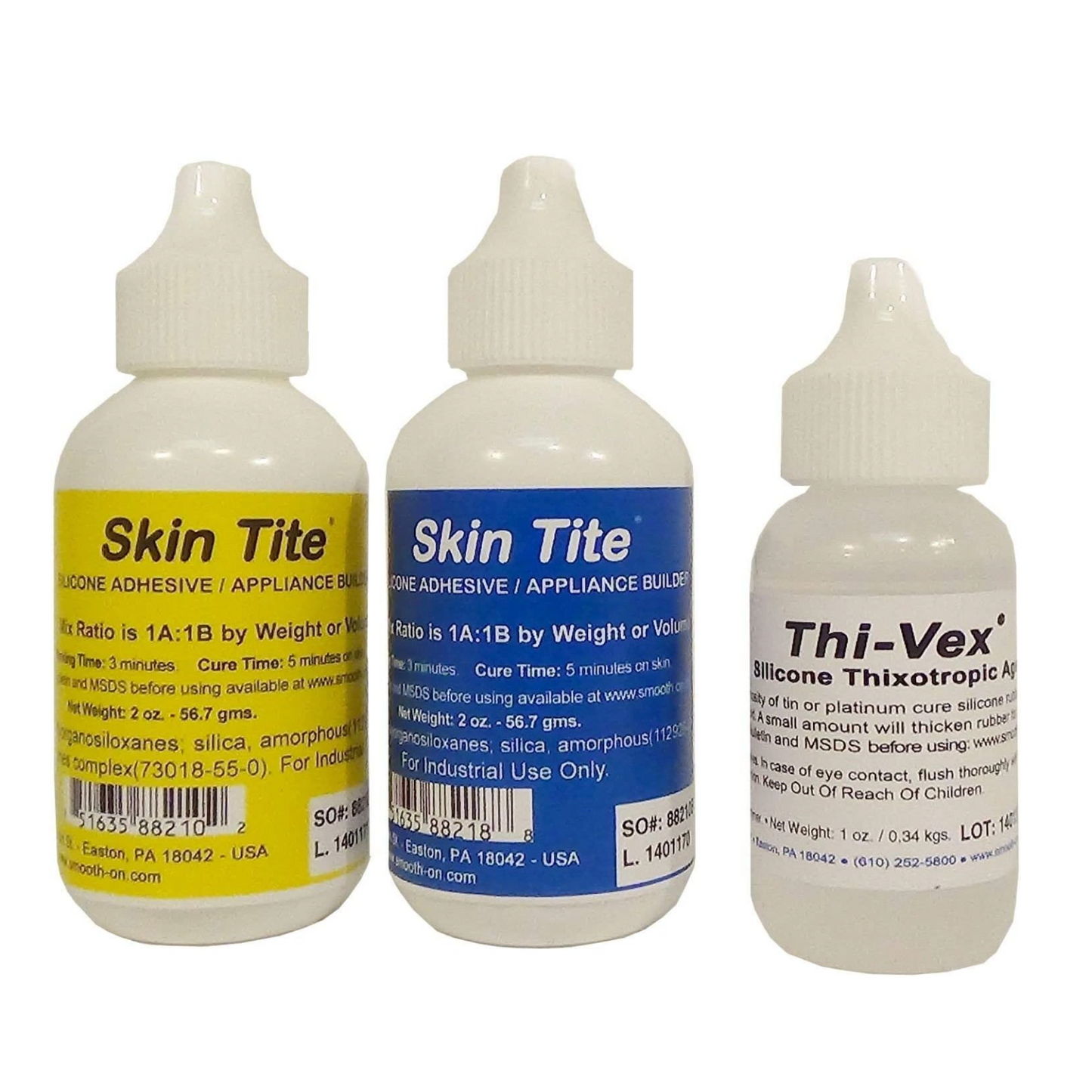 Skin Tite 4 Oz and Thivex 1 Oz Kit - Platinum Silicone Adhesive and Prosthetic Appliance Builder