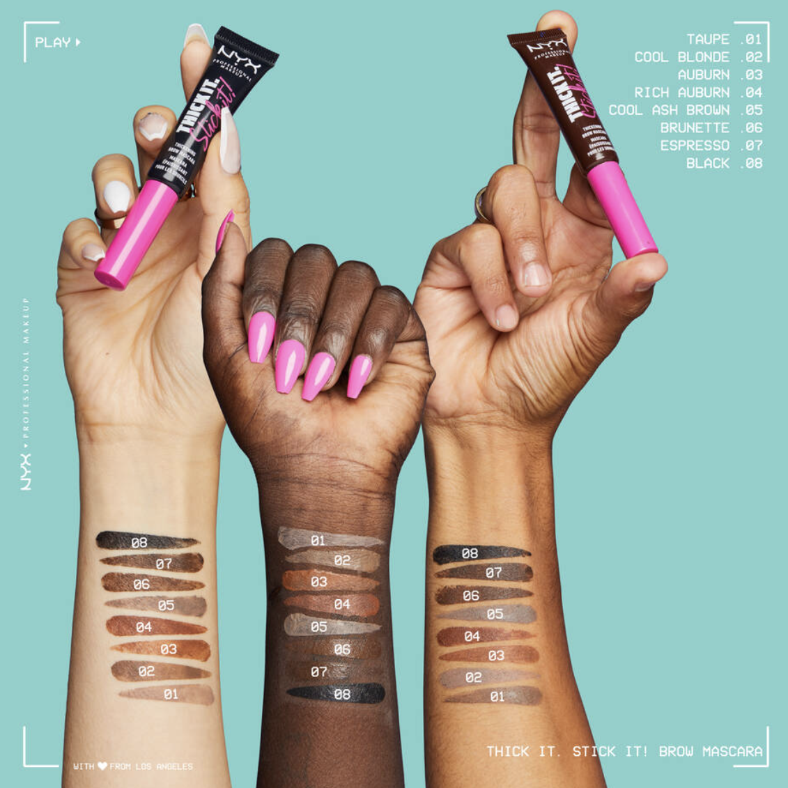 Nyx THICK IT STICK IT! BROW GEL ( see colors inside )