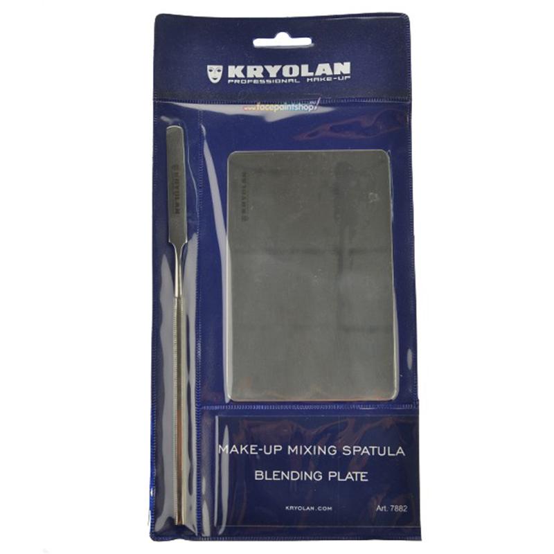 Kryolan MAKE-UP MIXING SPATULA & BLENDING PLATE SET